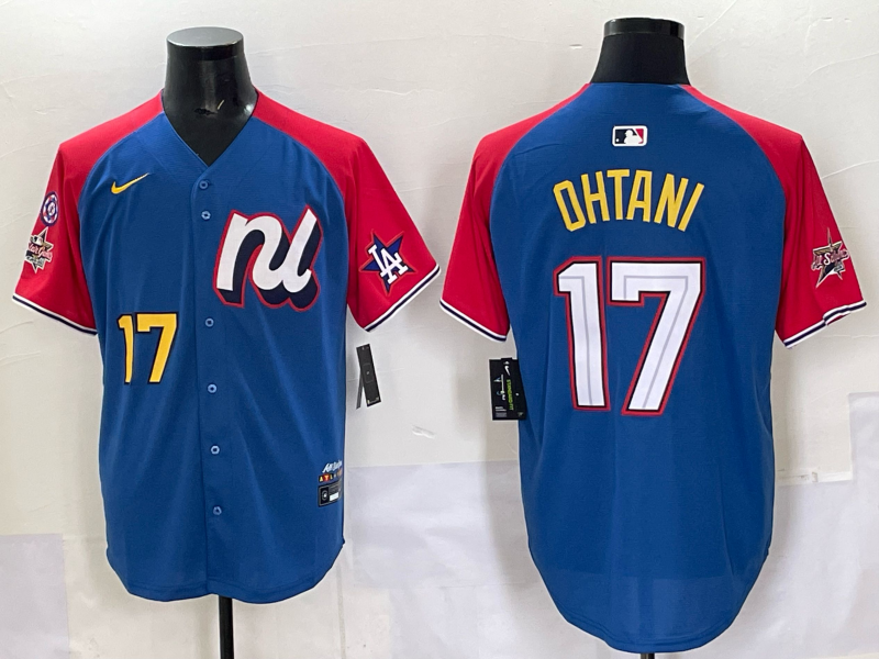 Men Los Angeles Dodgers #17 Ohtani Blue Nike 2025 MLB All star Jersey style 007->chicago bulls->NBA Jersey